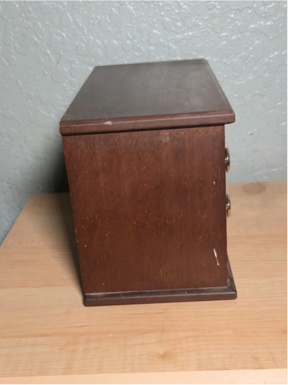 Vintage Mid-Century Wooden 3-Drawer Jewelry Box Chest – Apothecary Style